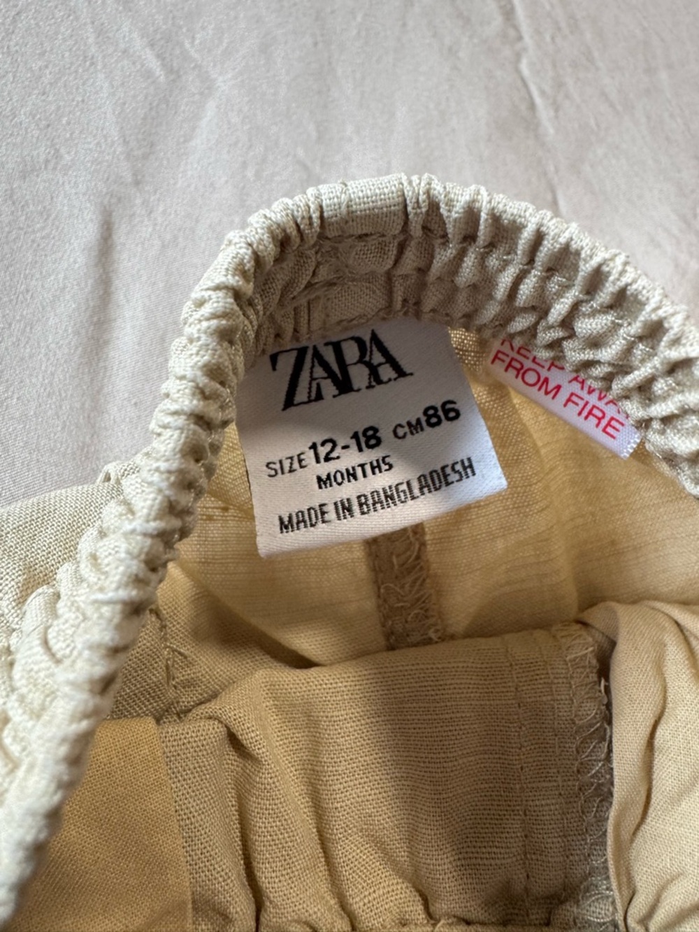 Zara Linen Draw String Pants - 12-18 Mo - Picture 5 of 9